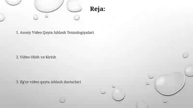 Asosiy Video Qayta Ishlash Texnologiyalari 2