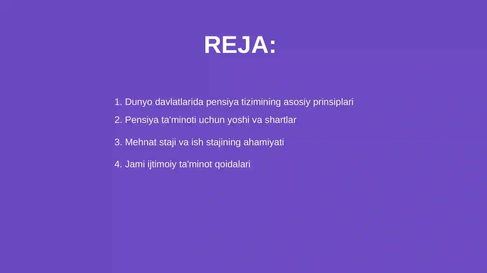 Dunyo davlatlarida pensiya tayinlashga qo'yiladigan asosiy talablar 2
