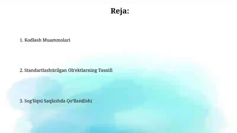 Standartlashtirilgan Obʼektlarning Tasnifi 2