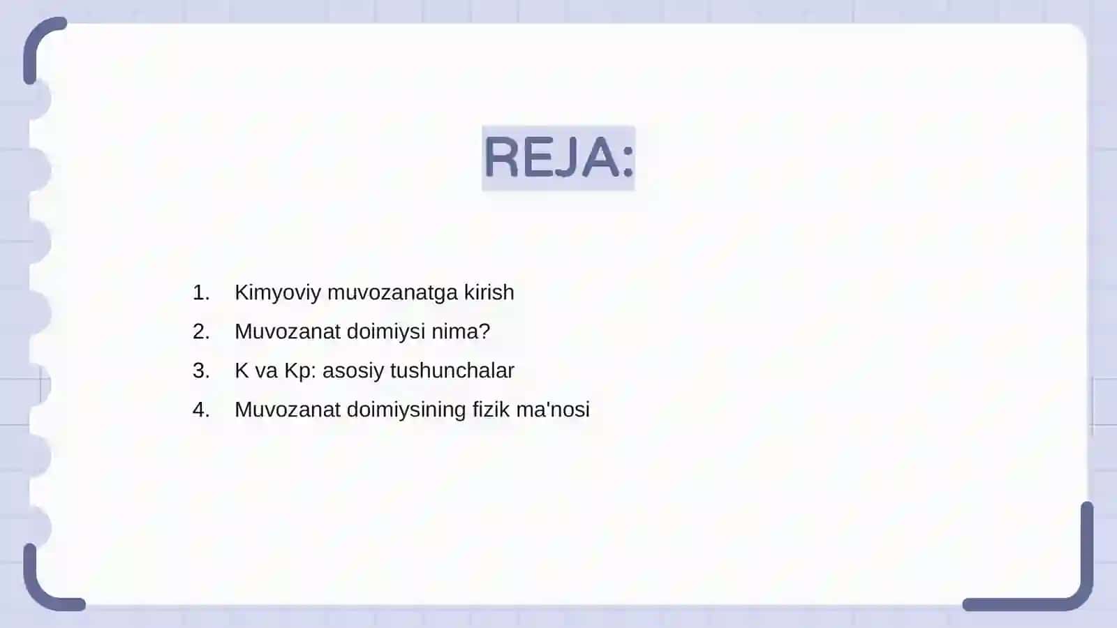 Kimyoviy muvozanat doimiysini hisoblash usullari 2