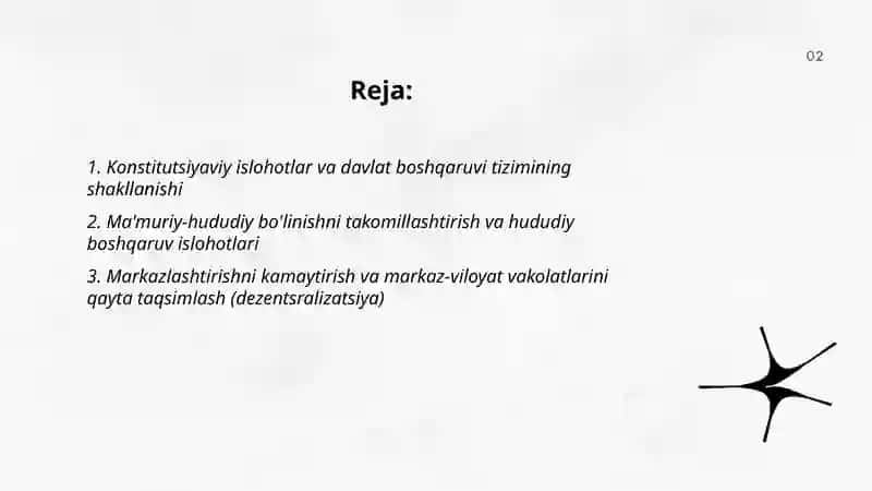 Mustaqillik yillarida davlat bashqaruvi tizimida amalga oshirilgan islohatlar 2