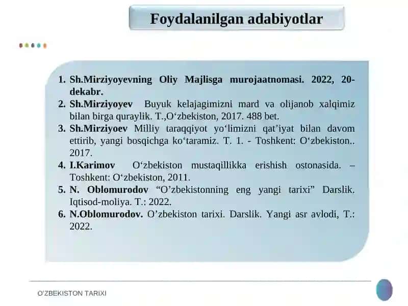 Yangi O‘zbekistonda amalga oshirilayotgan islohotlar 2
