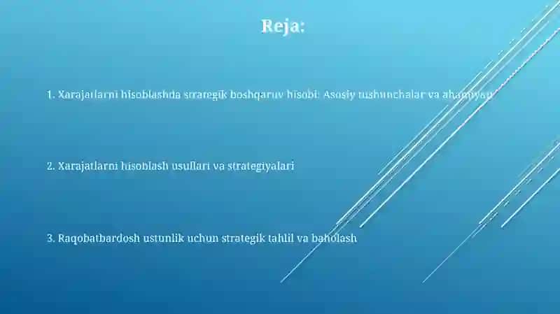 Strategik boshqaruv hisobi 2