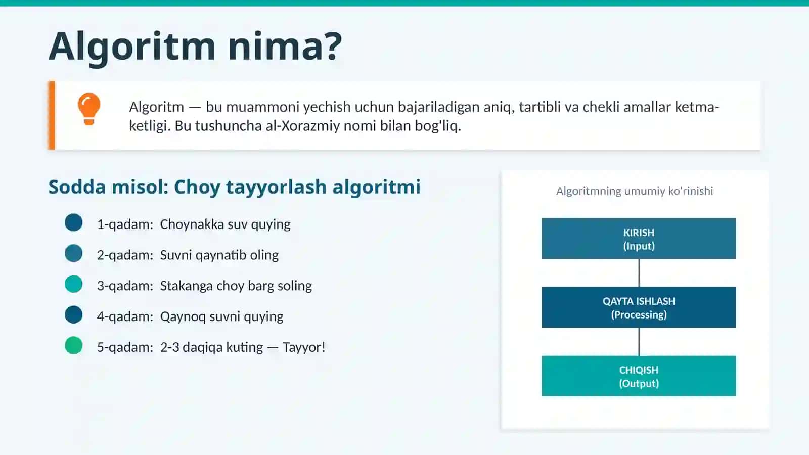 ALGORITMLARNI QO'LLASH VA ULARNING XUSUSIYATLARI 2