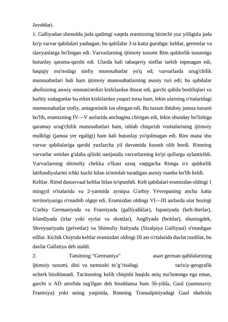 G'ARBIY YEVROPA VA SHARGDA FEODAL MUNOSABATLARNING YUZAGA KELISHI 2