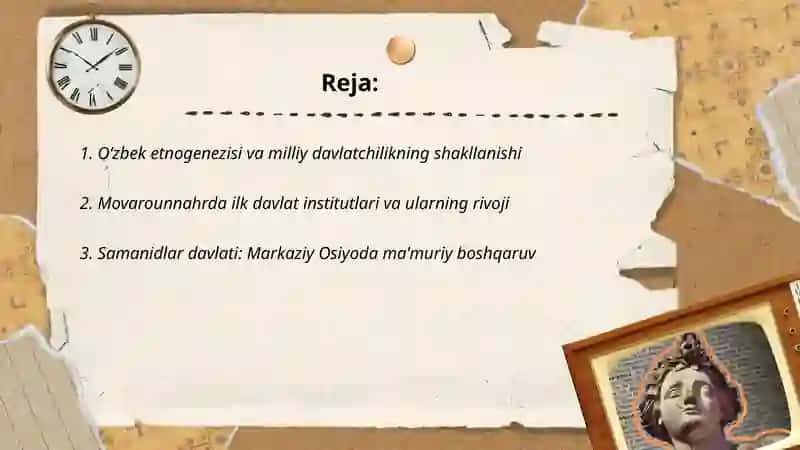 O‘zbek davlatchiligi va uning tarixiy bosqichlari. 2