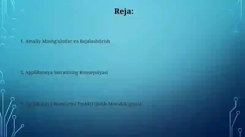 Applikatsiya Darslarini Tashkil Etish Metodikasi 2