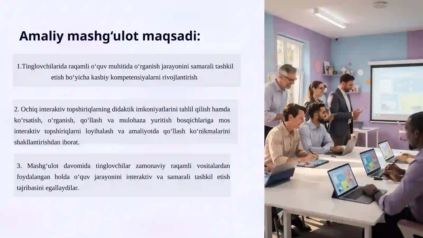"Raqamli dunyoda o'rganish" Interaktiv topshiriqlarning tahlili 2