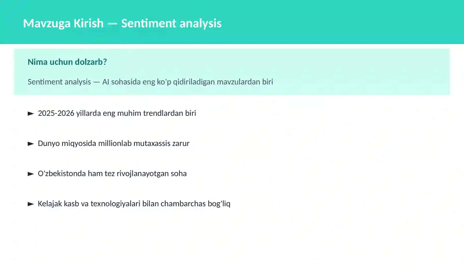 AI | NLP TABIIY TIL QAYTA ISHLASH 2