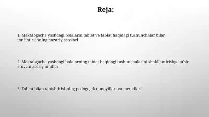 Tabiat bilan tanishishning nazariy asoslari va tabiat haqida tushuncha 2