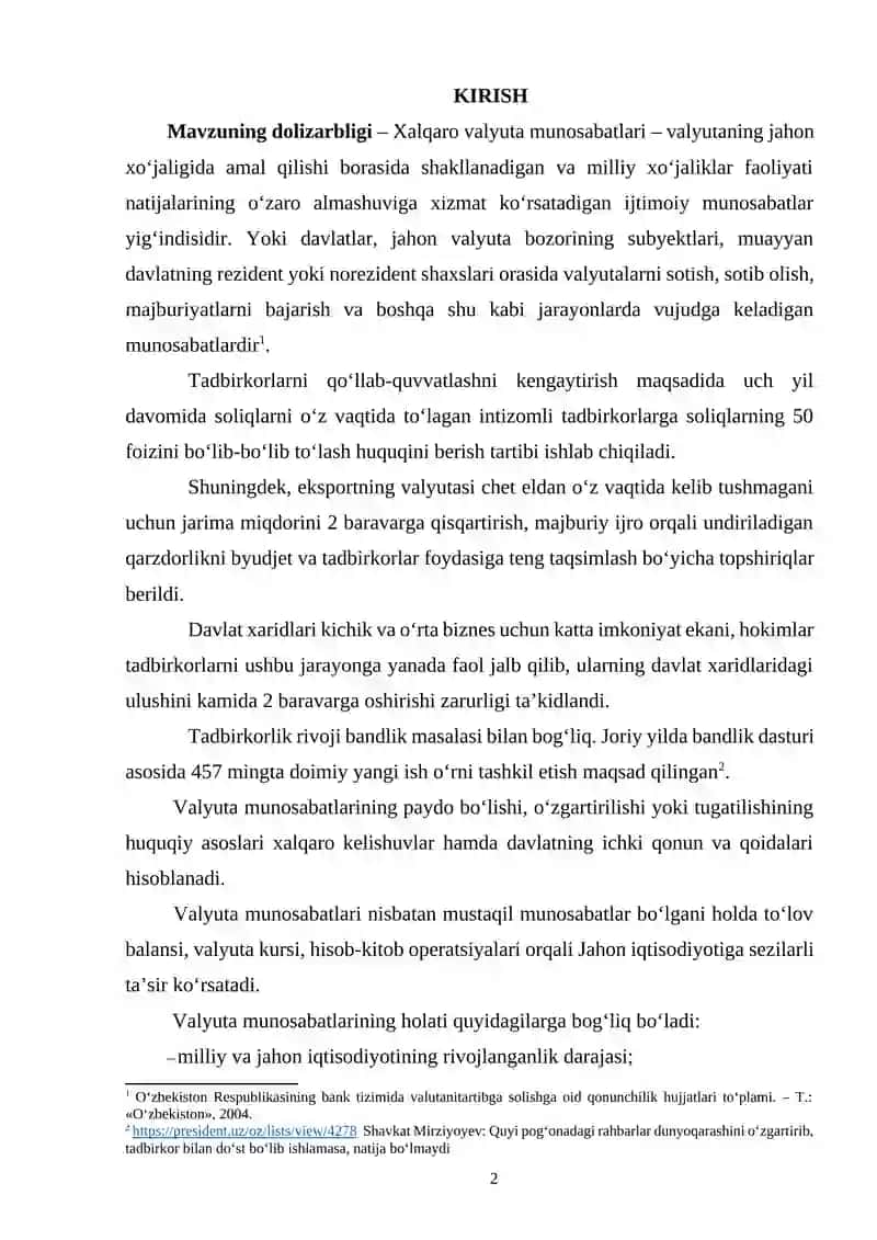 XALQARO VALYUTA BOZORINING ZAMONAVIY XUSUSIYATLARI 2