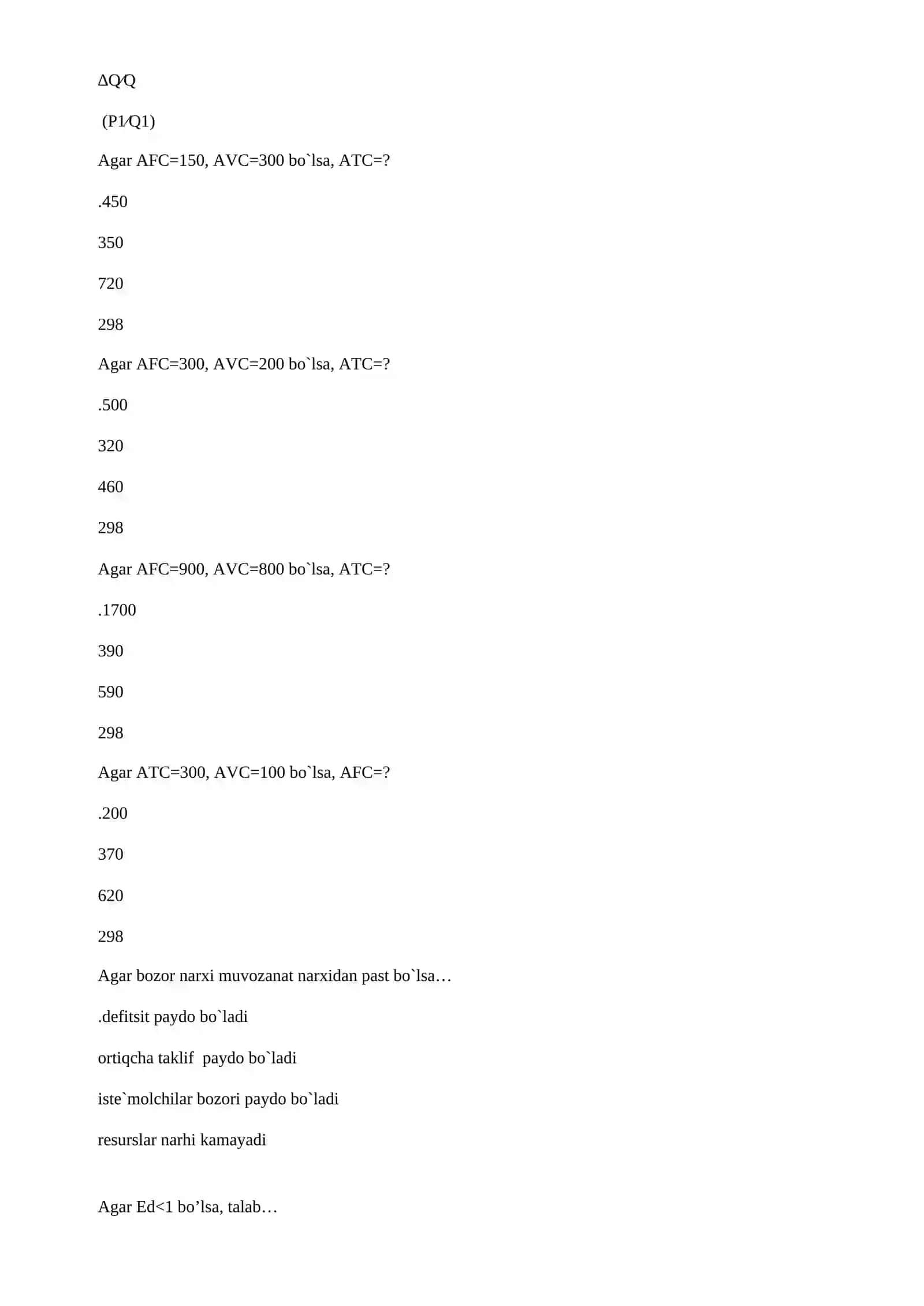 Mikro.Makro test savollari javoblari 2