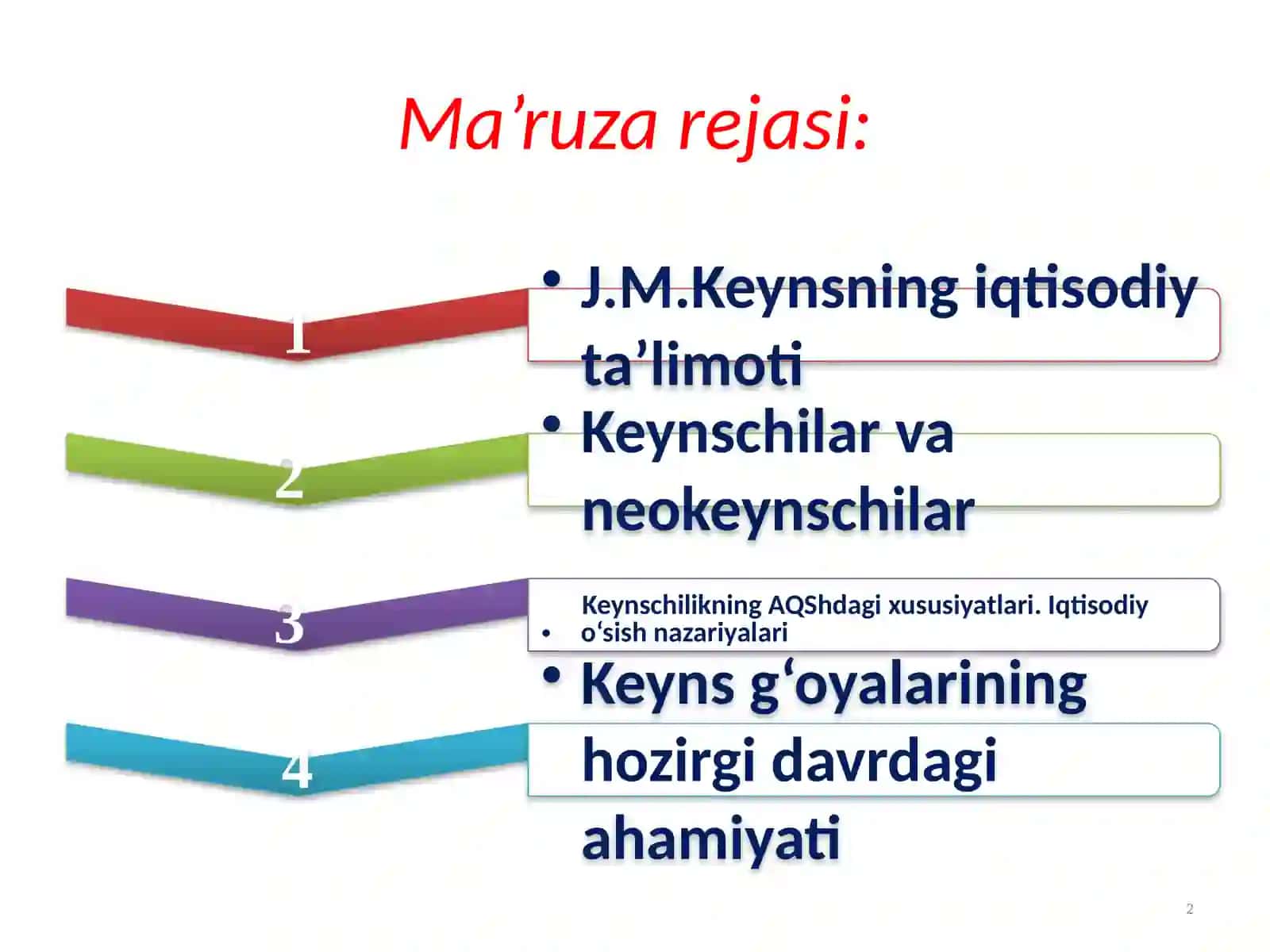 Jon Meynard Keyns ta’limoti: keynschilik va neokeynschilik 2