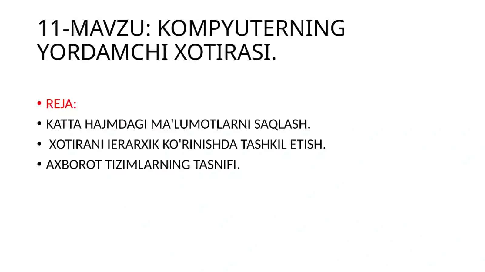 KOMPYUTERNING YORDAMCHI XOTIRASI 2