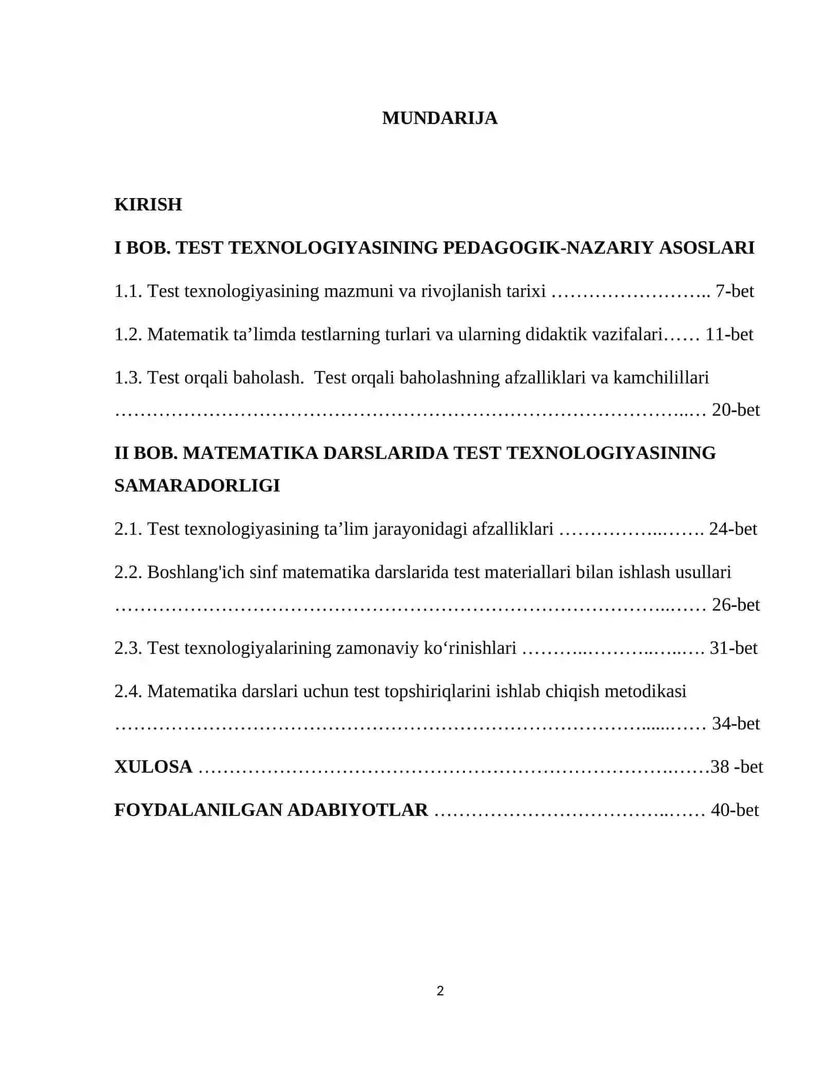 MATEMATIKA DARSLARIDA TEST TEXNOLOGIYASINI QO'LLASH VA ULARNING AFZALLIKLARI 2