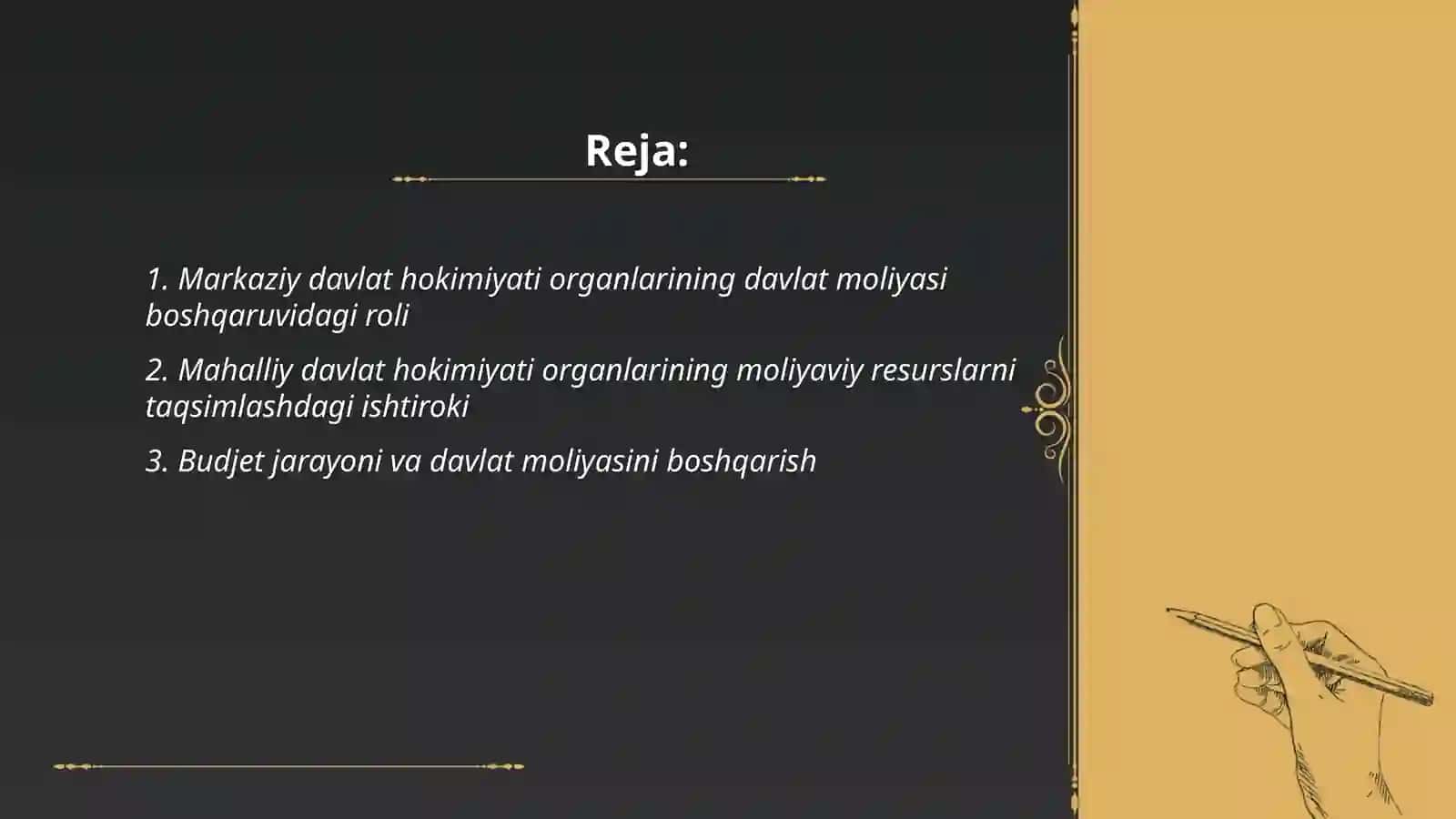 Markaziy va mahalliy davlat hokimyati organlarini davlat moliyasini boshqarishdagi ishtiroki 2