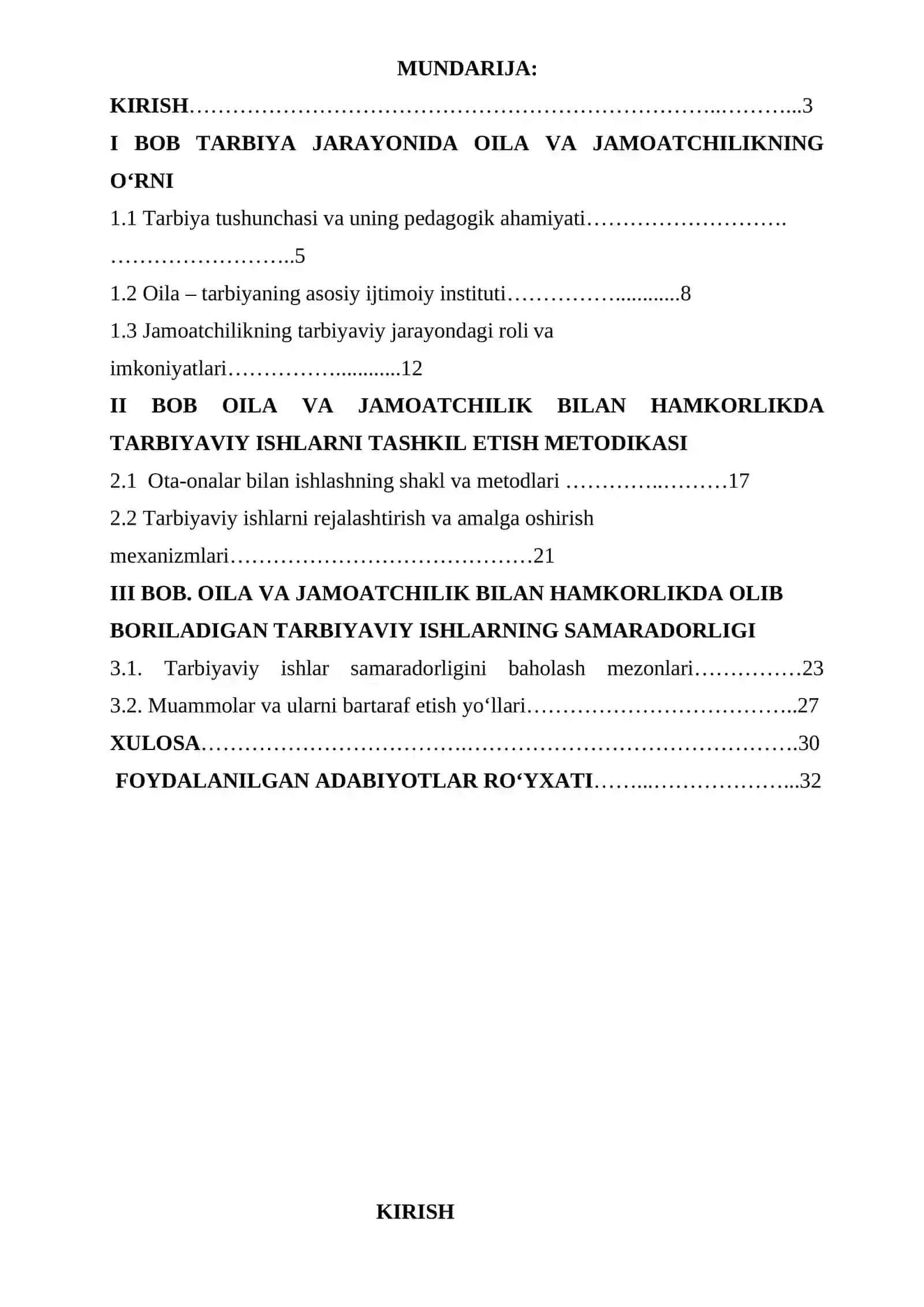 "Boshlang‘ich ta’limda oil ava jamiyat bilan birga olib boriladigan tarbiyaviy ishlar metodikasi" 2