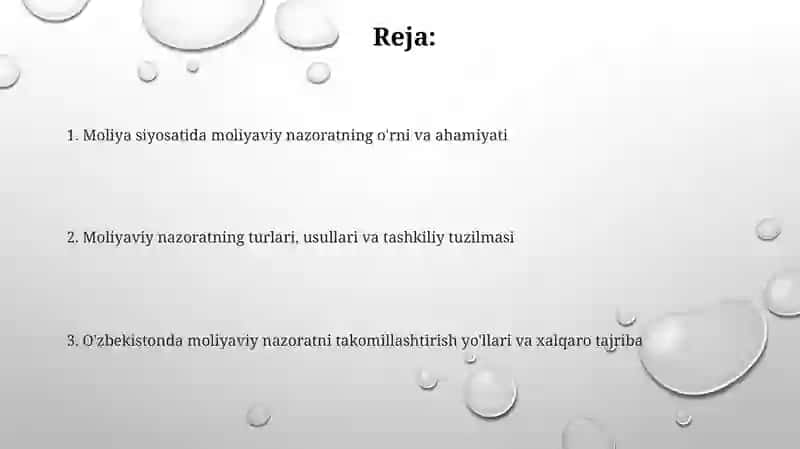Moliyaviy nazorat-moliyaviy siyosatning majburiy elementi sifatida 2