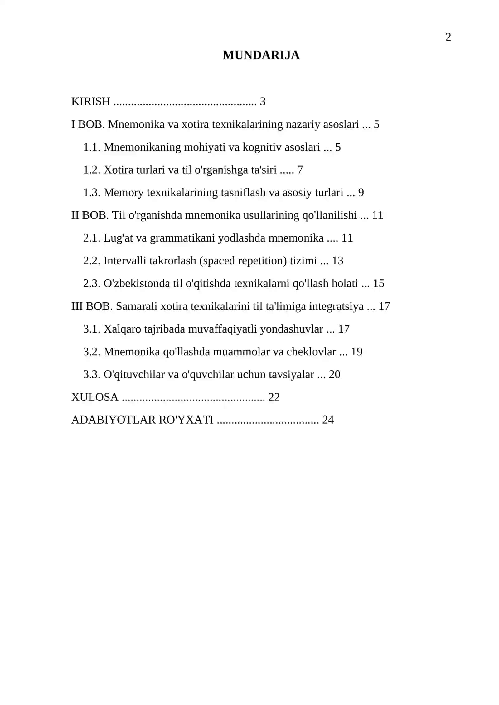 Til o'rganishda mnemonika va memory texnikalari 2