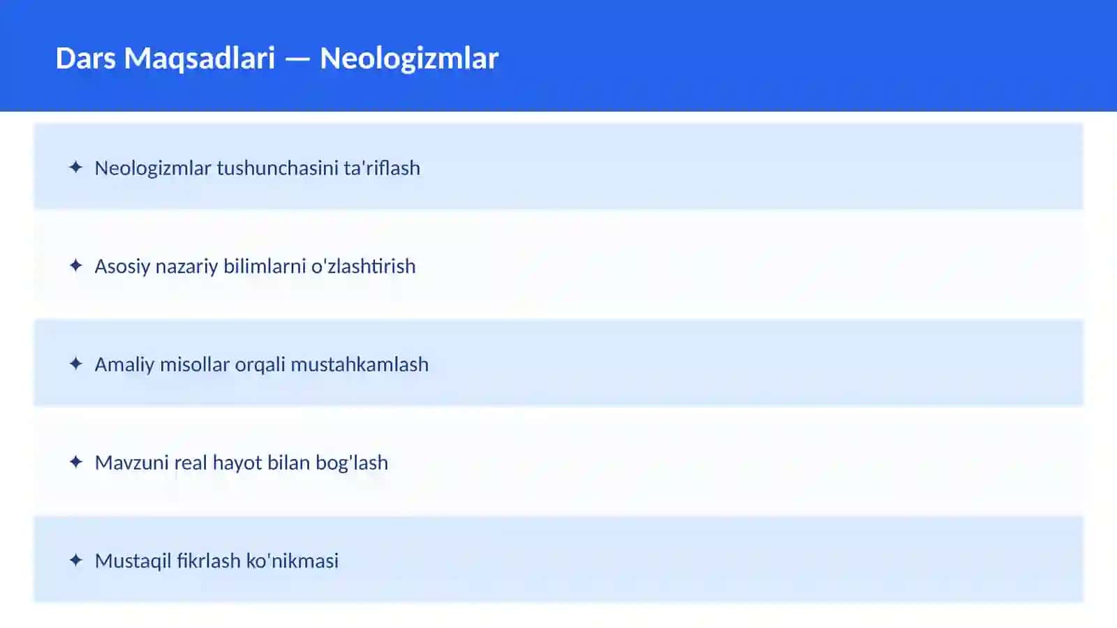 O'ZBEK TILI Arxaizmlar 2