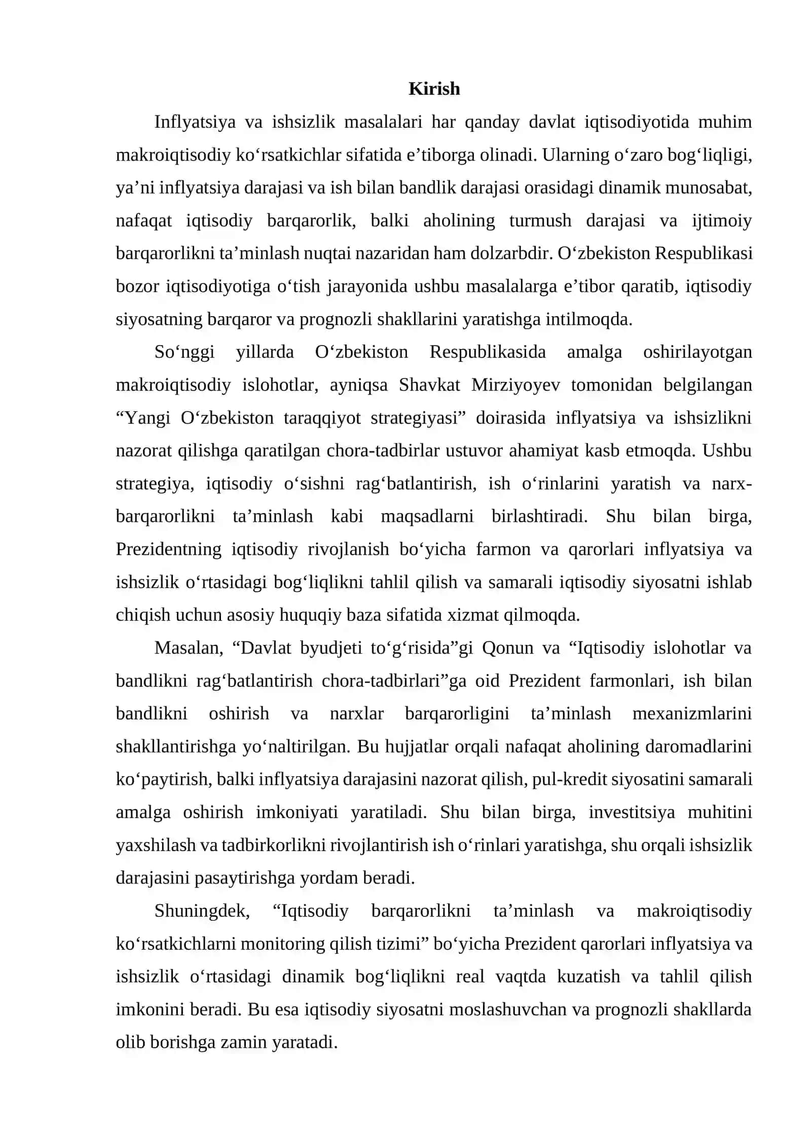 Inflyatsiya va ishsizlik o‘rtasidagi dinamik bog‘liqlik 2