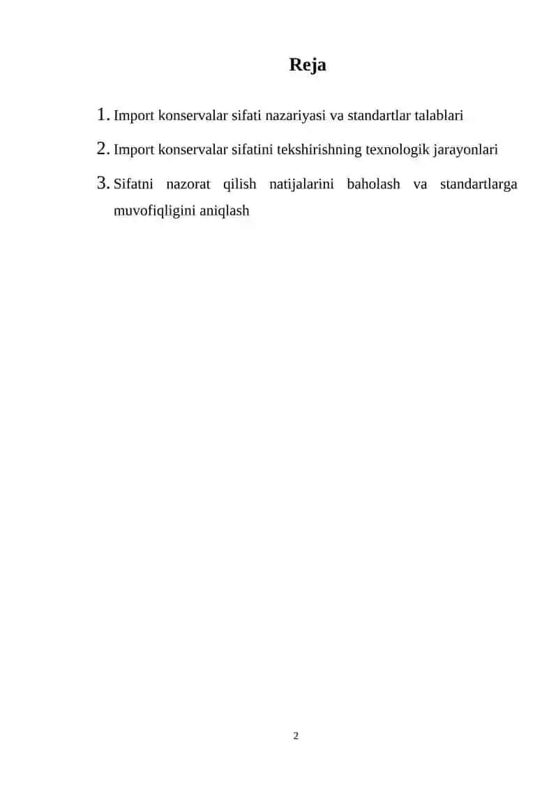 Import konservalar sifatini tekshirish va standartlarga mosligini aniqlash 2