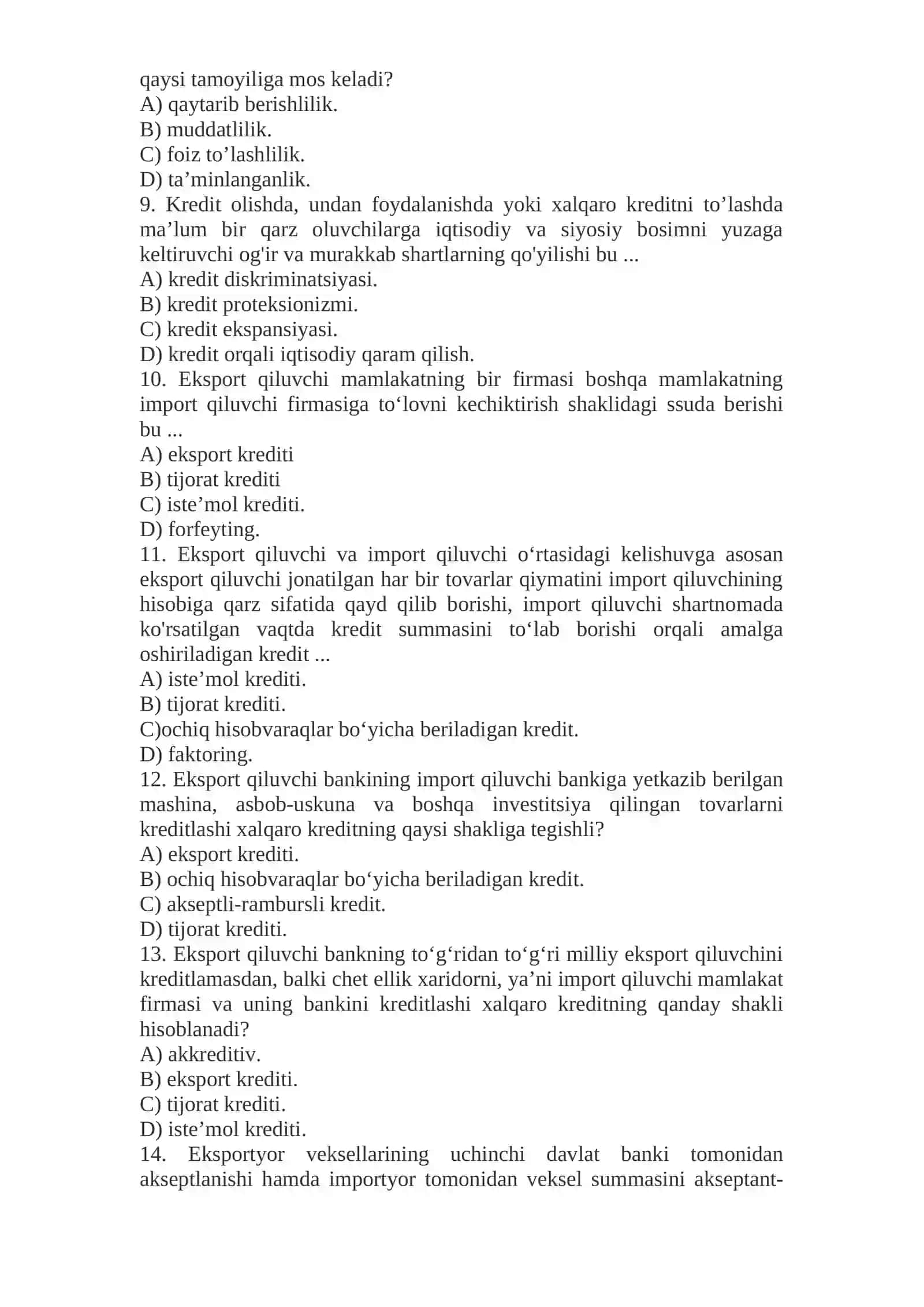 Xalqaro kredit munosabatlarining shakllanishi va rivojlanish bosqichlari 2