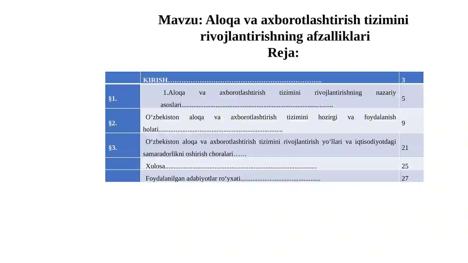 Kurs ishi_Aloqa va axborotlashtirish tizimini rivojlantirishning afzalliklari 2
