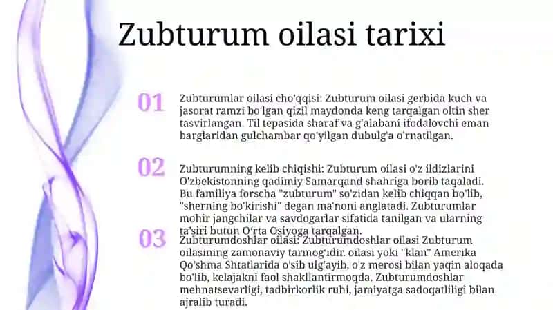 Zubturumdoshlar Oilasi 2