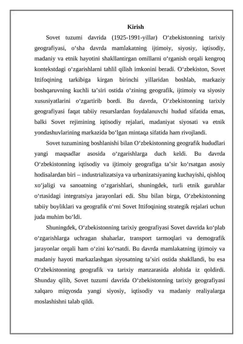 O’zbekistonning sovet davridagi tarixiy geografiyasi 2
