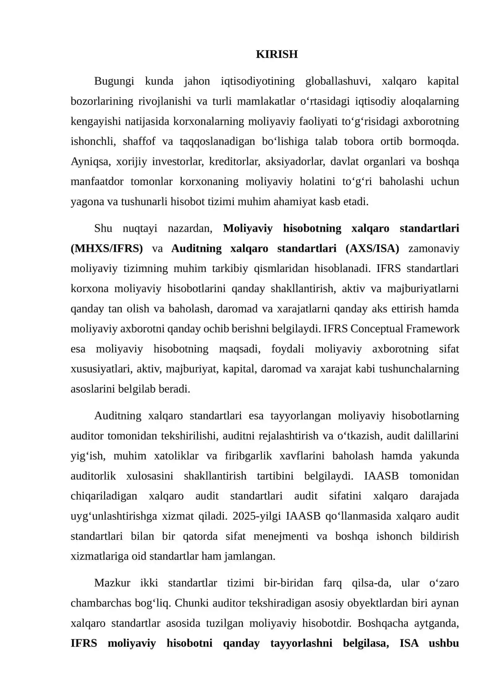 Moliyaviy Hisobot Va Auditning Xalqaro Standartlari O‘Zaro Aloqadorligi Va Bog‘liqli 2