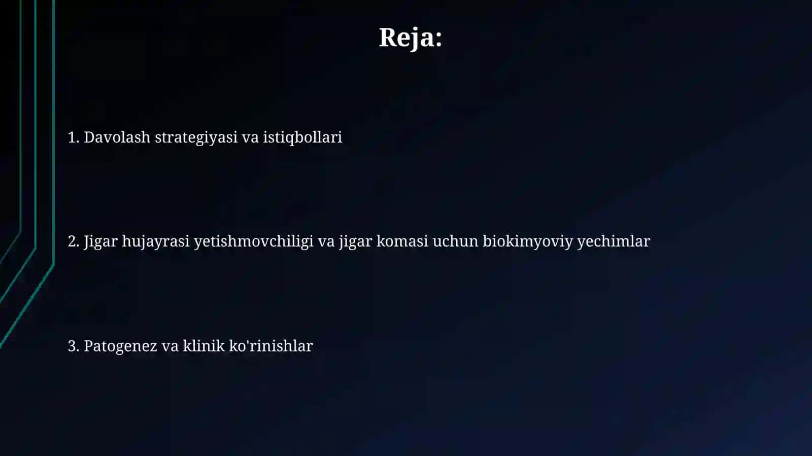 Jigar hujayra yetishmovchiligi va jigar komasining biokimyoviy yechimlari 2