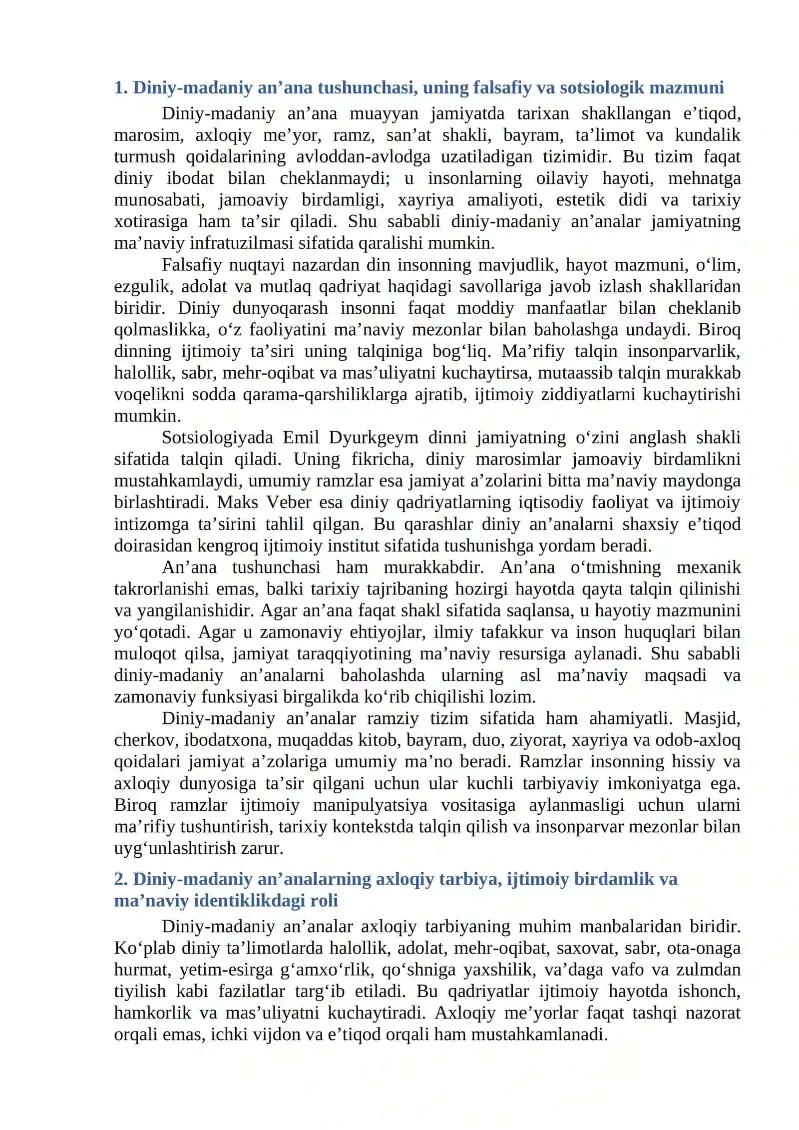 DINIY-MADANIY AN’ANALARNING JAMIYAT TARAQQIYOTIGA TA’SIRI 2