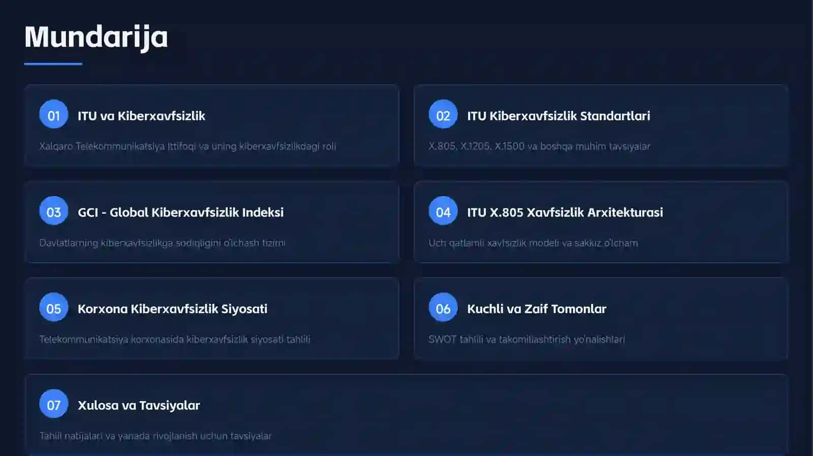 ITU Doirasida Kiberxavfsizlik Siyosatini Amalga Oshirish 2