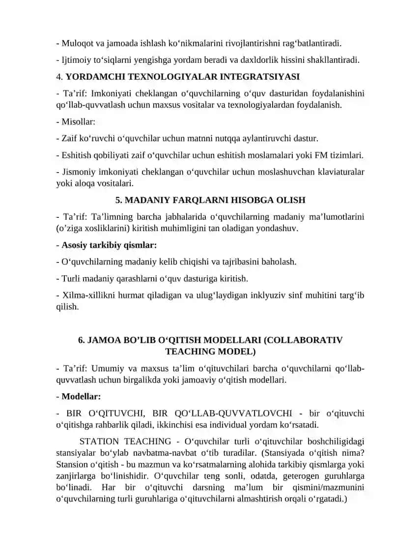 INKLYUZIV TA’LIMNING METODOLOGIK ASOSLARI 2