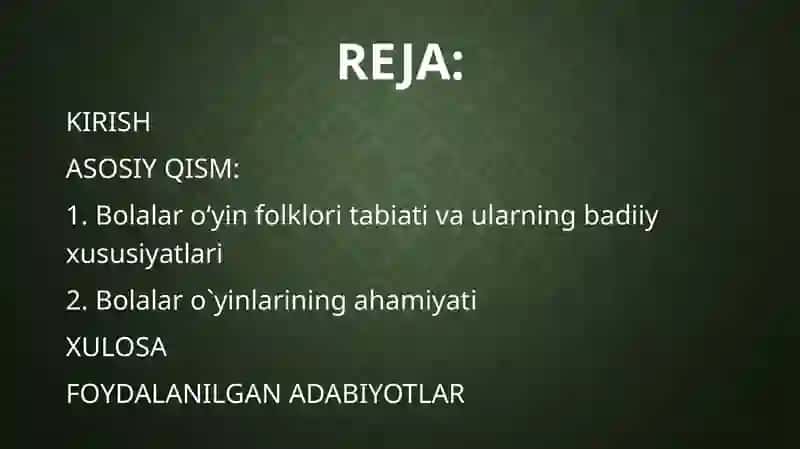 Bolalar o'yin folklori 2