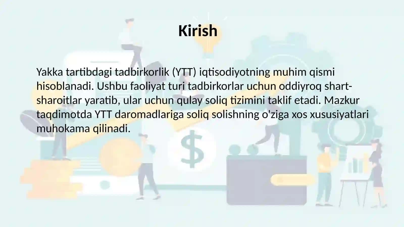 Yakka tartibdagi tadbirkorlarning daromadlariga soliq solishning o'ziga xos xususiyatlari 2