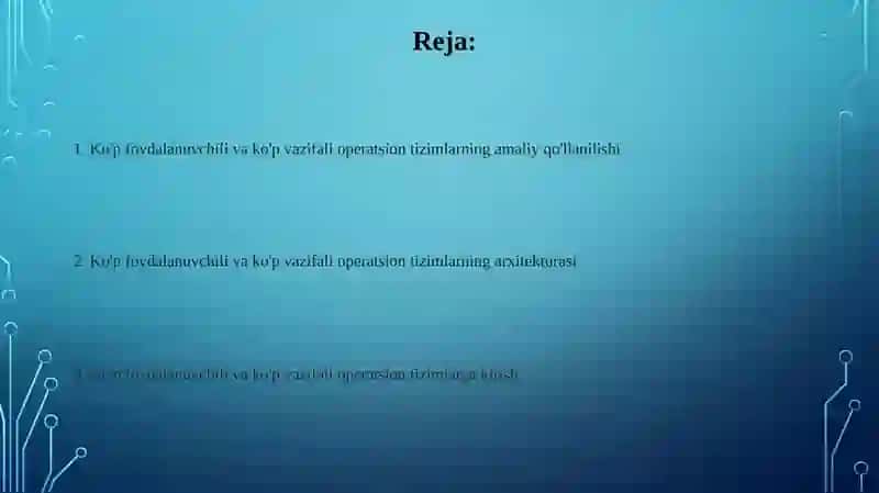 Ko'p foydalanuvchili va ko'p vazifali operatsion tizimlar 2