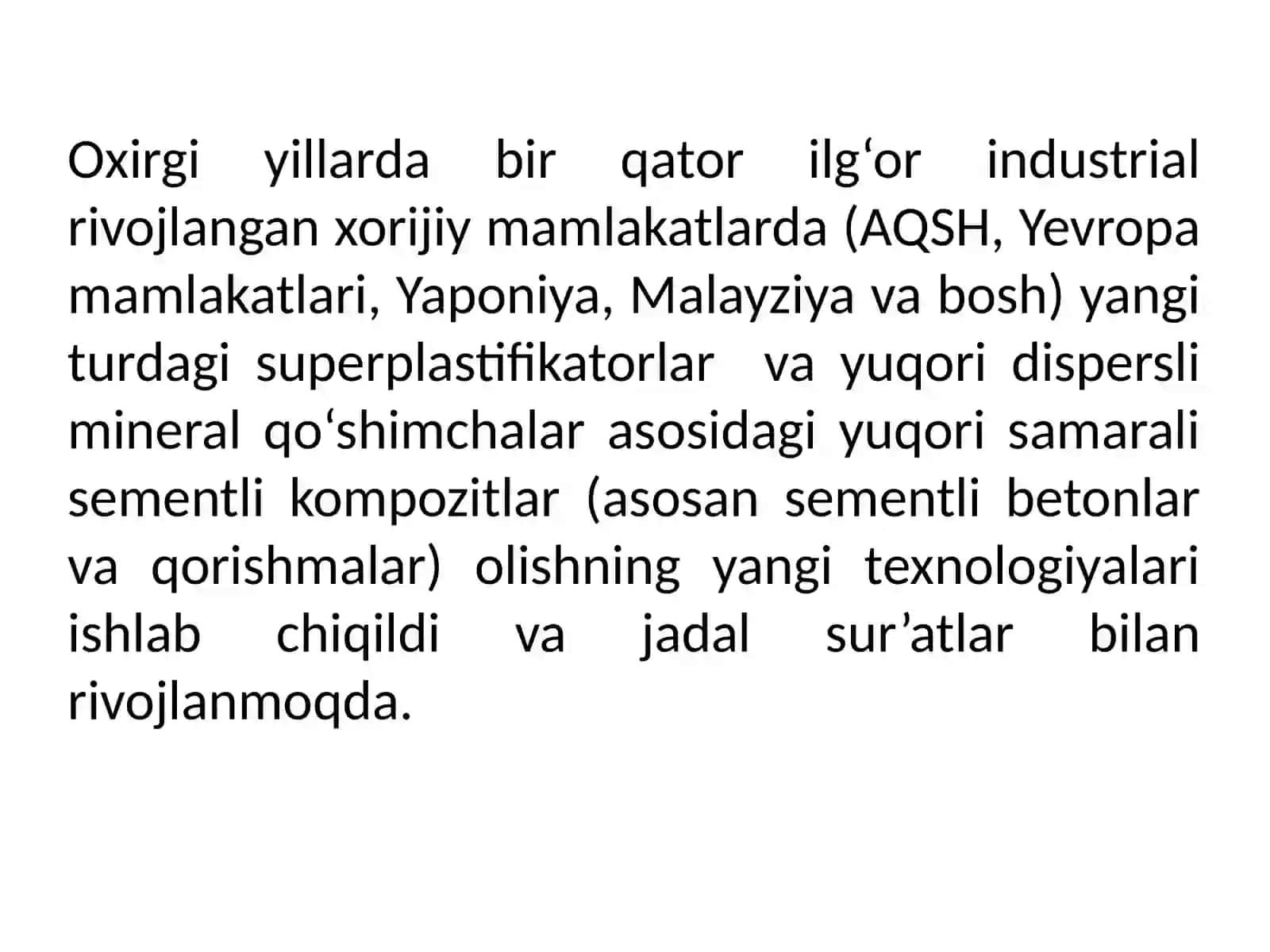 Temir-beton ishlab chiqarish va foydalanishning yo‘nalishlari va istiqbollari 2