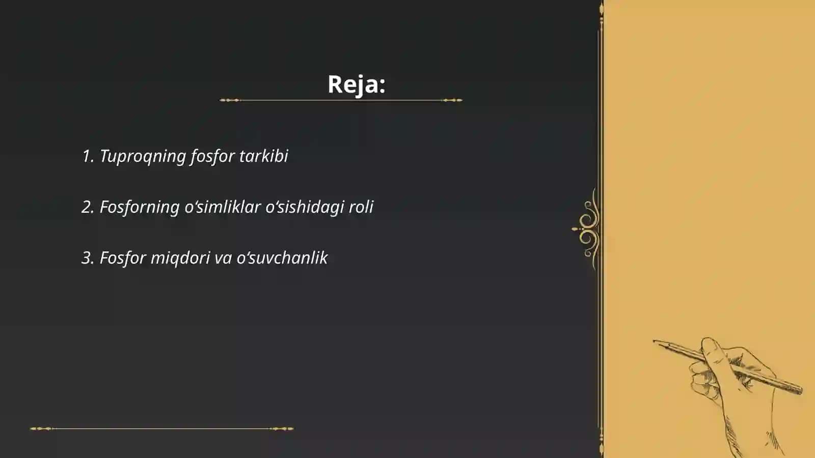 Tuproq tarkibidagi fosforning miqdori xossalari va ularning ahamiyati 2