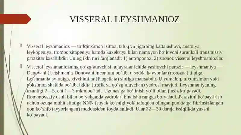 Visseral Leyshmanioz 2