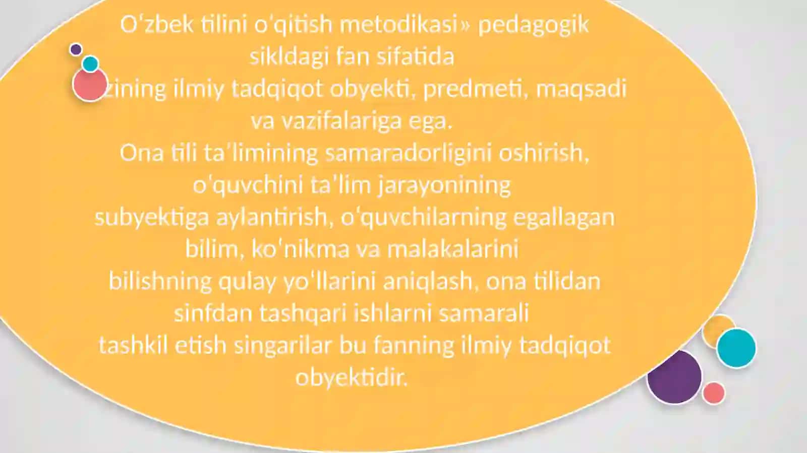 O‘zbek tilini o‘qitish metodikasi fani 2