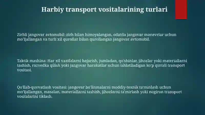 Harbiy Avtomobil QoʻShimcha Jihozlari 2