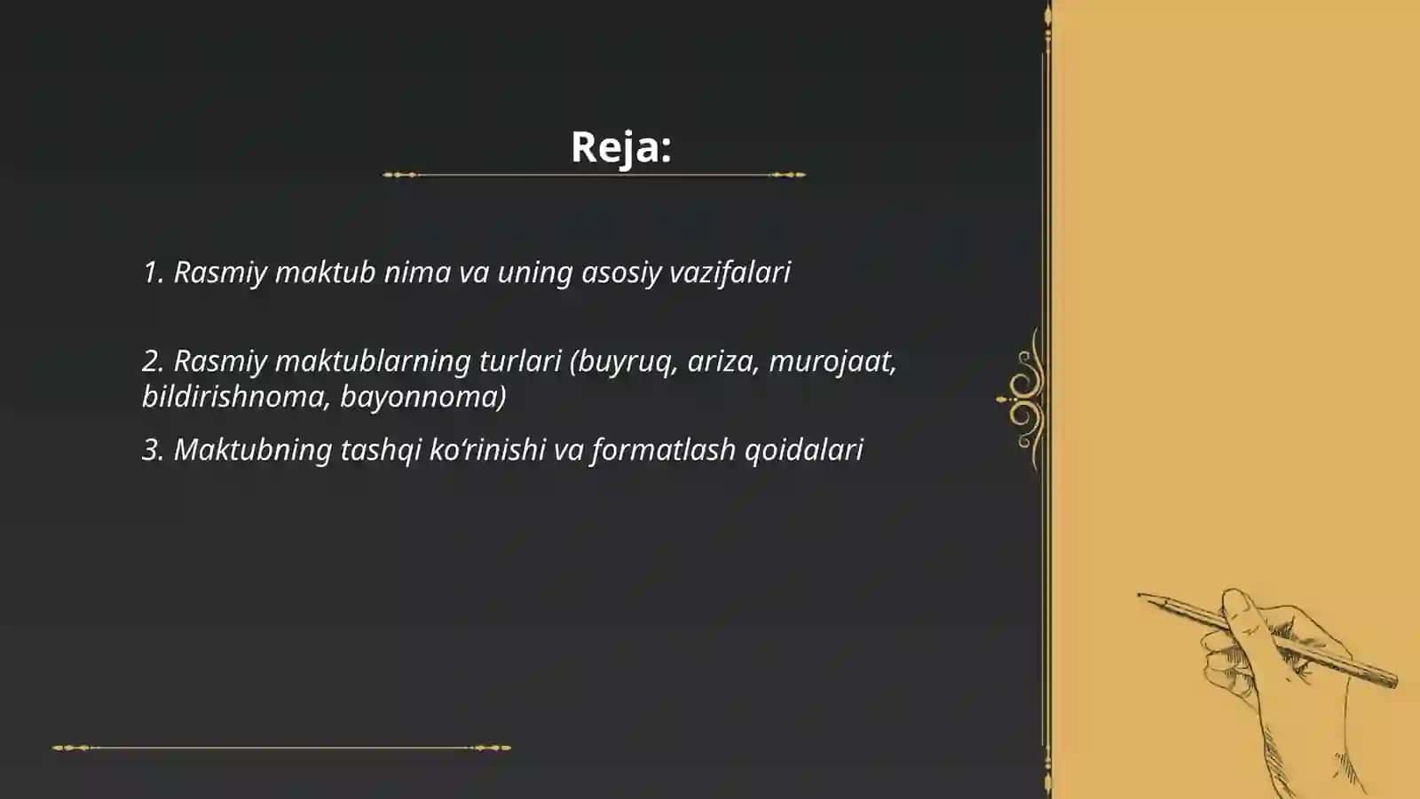 Rasmiy maktublar va ularni yozish qoidalari 2