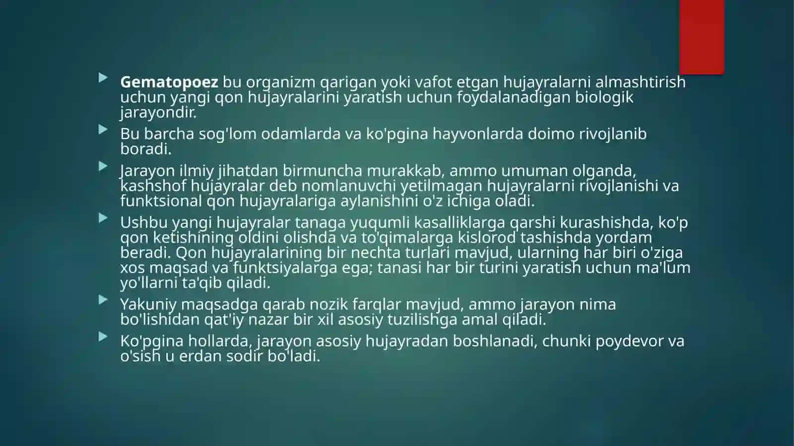 Gemotsitopoez Jarayonining Boshqariluvi 2
