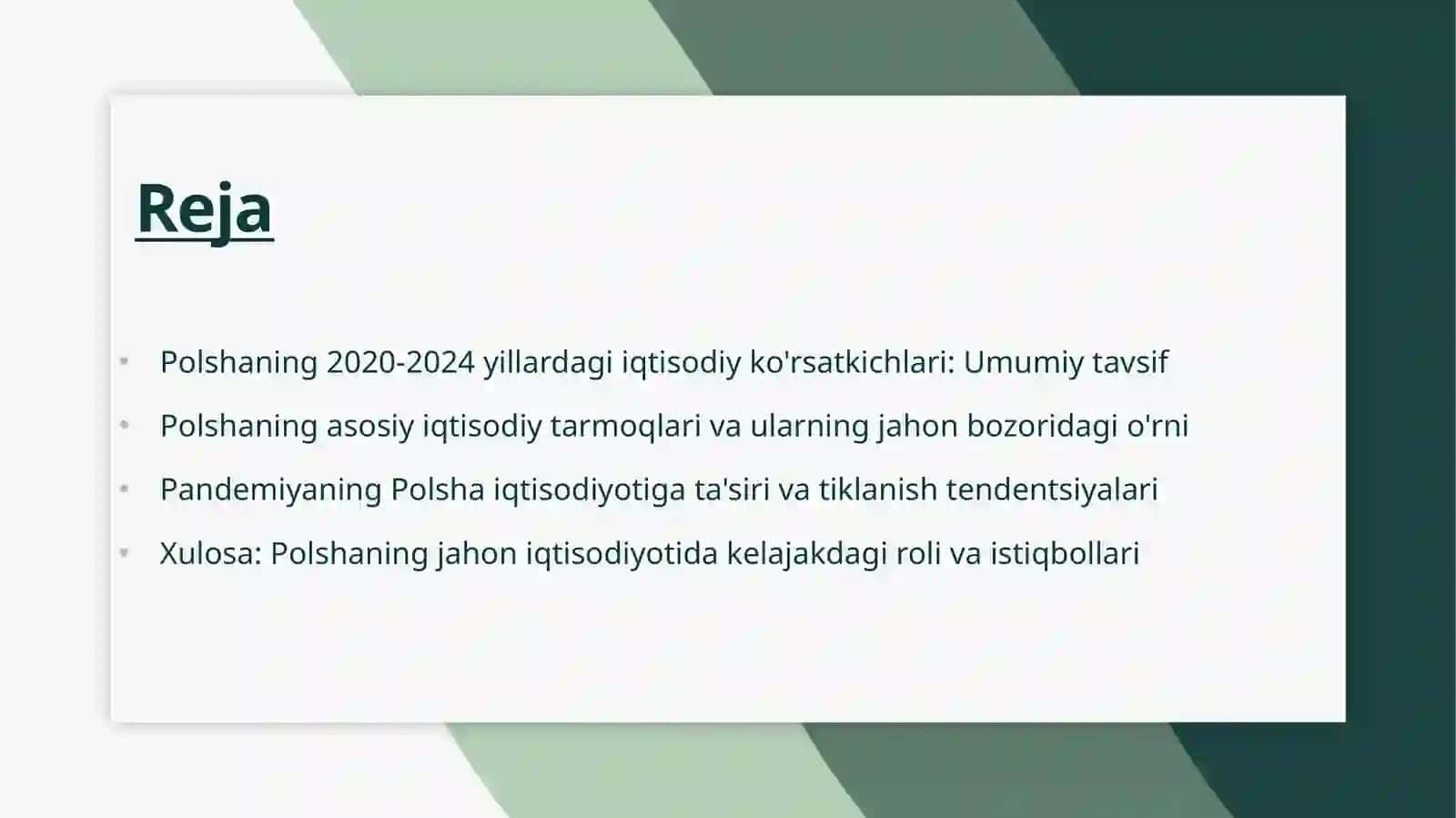 Polsha Iqtisodiyoti: 2020-2024 Umumiy Tavsifi 2