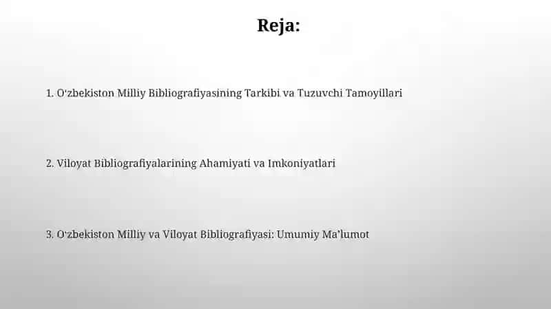 O'zbekistonda Milliy va Davlat Biblografiyasi 2