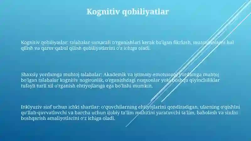 Alohida Yordamga Muhtoj Bolani Samarali Inkluziyasi Uchun Ichki Sharoitlar 2