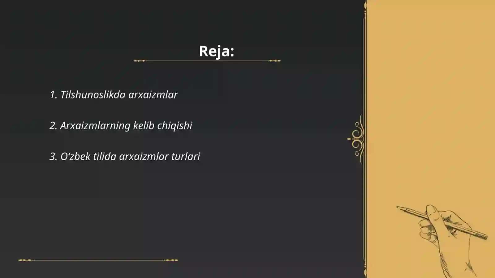 Arxaizmlar tarjimasi 2