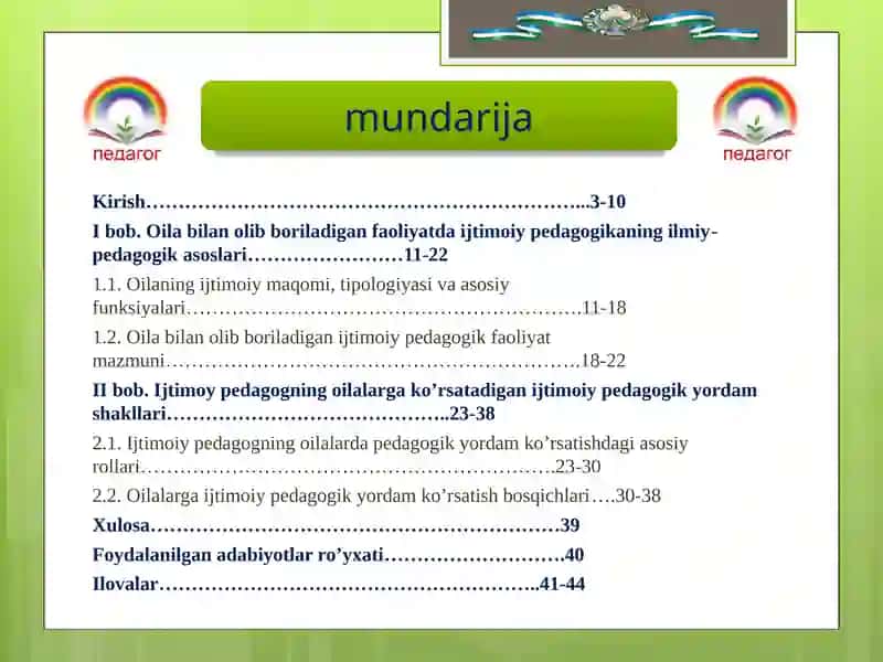 Ijtimoiy pedagogning oila bilan olib boradigan faoliyat shakllari 2